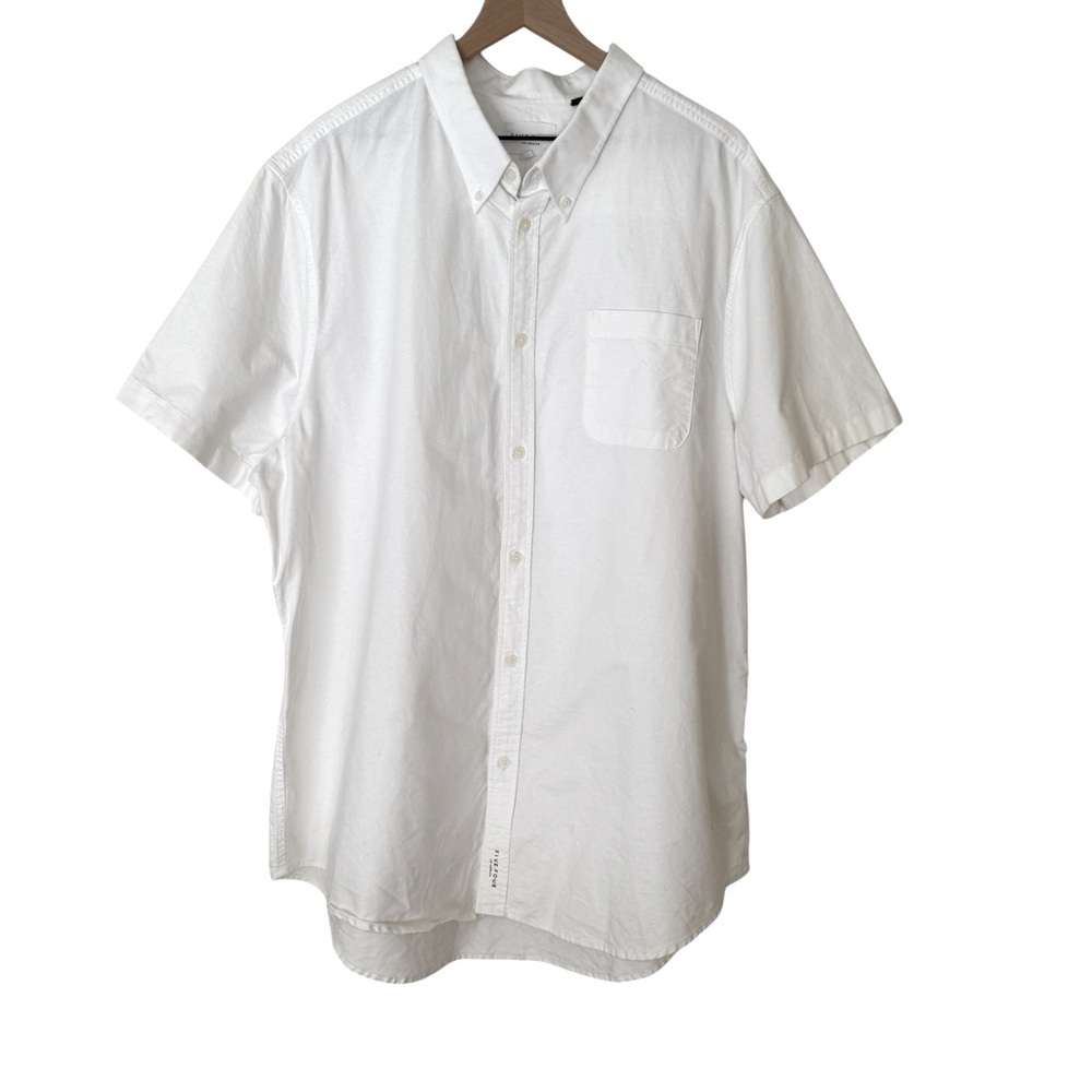 Five Four Los Angeles Men Size 3XL White Short Sleeve Collared Button Do…